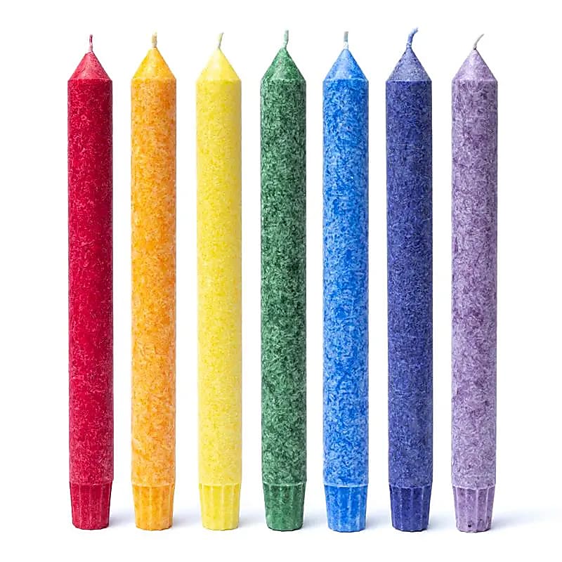 BOUGIE 7 CHAKRAS ET RITUELS CIERGE