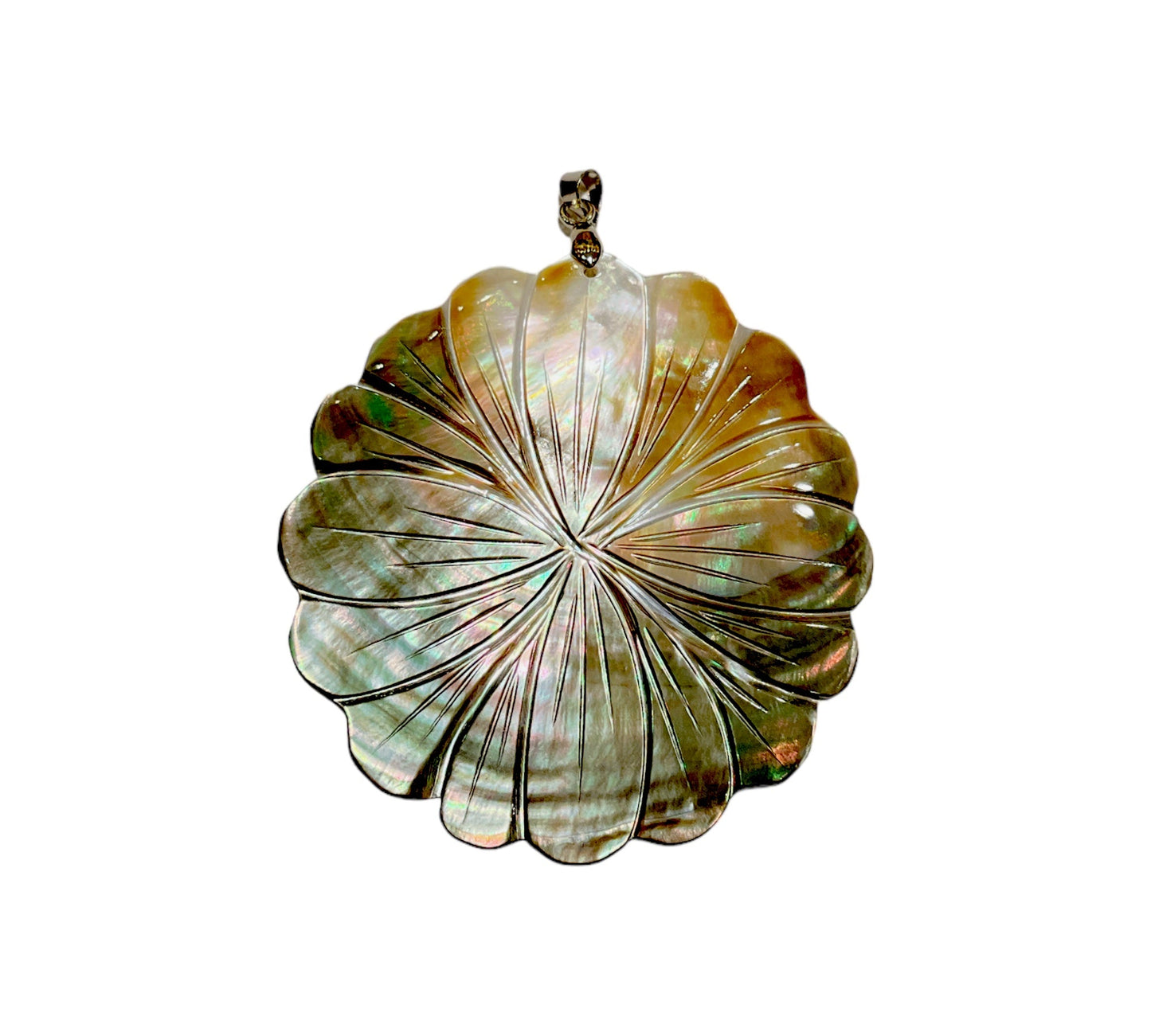 PENDENTIF FLEUR ORMEAU NACRE