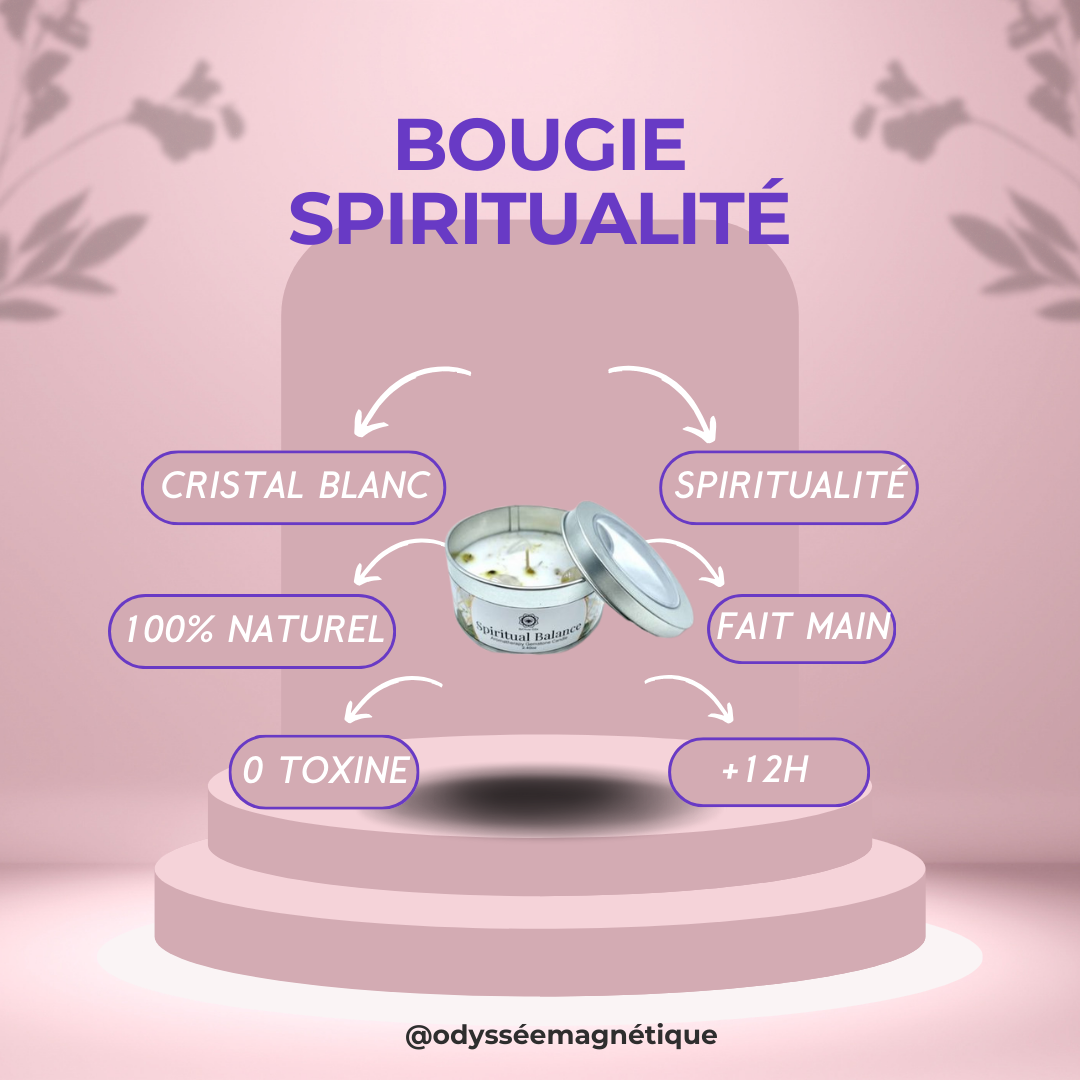BOUGIE ÉQUILIBRE SPIRITUEL PIERRE NATURELLE
