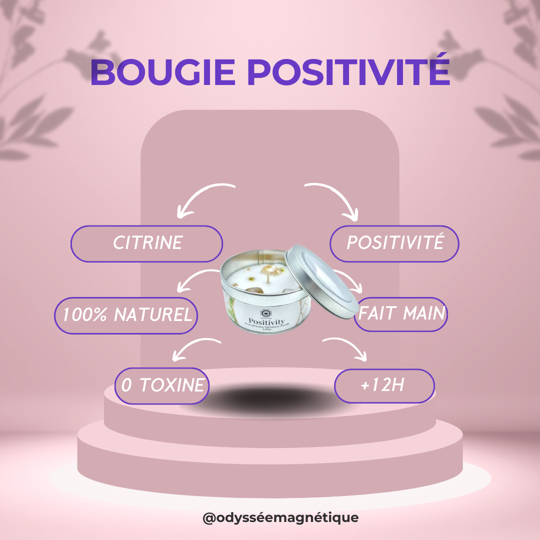BOUGIE POSITIVITÉ PIERRE NATURELLE
