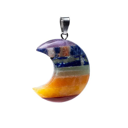 PENDENTIF LUNE 7 CHAKRAS