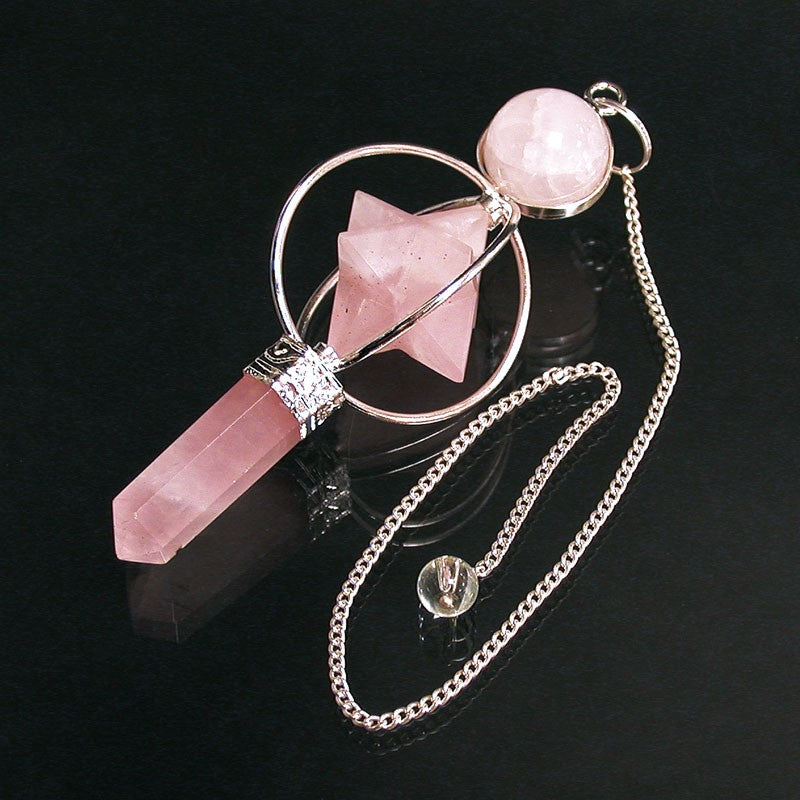 PENDULE MERKABA QUARTZ ROSE