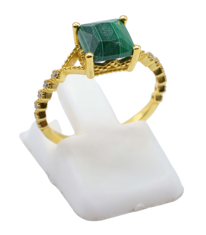 BAGUE CARRÉE MALACHITE SUPÉRIEUR