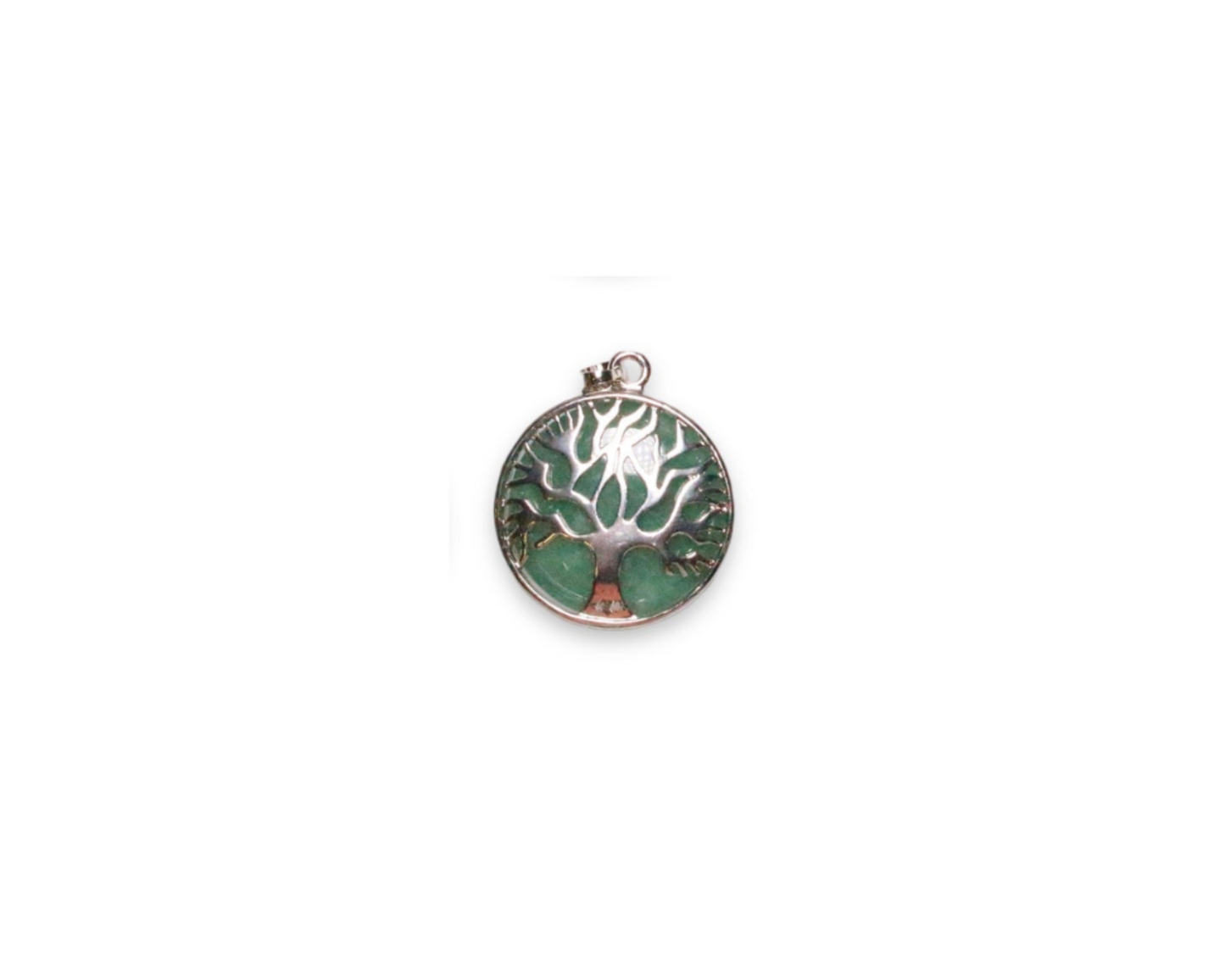 PENDENTIF ARBRE DE VIE ROND AVENTURINE