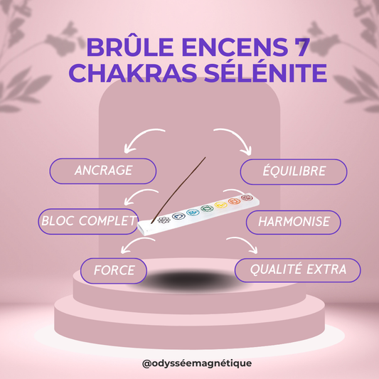 BRÛLE ENCENS SÉLÉNITE 7 CHAKRAS LONG