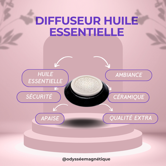 DIFFUSEUR EN PIERRE FLEUR DE VIE NOIRE