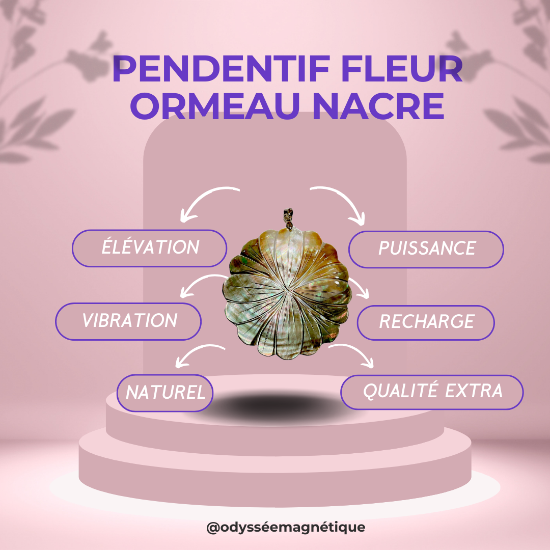 PENDENTIF FLEUR ORMEAU NACRE