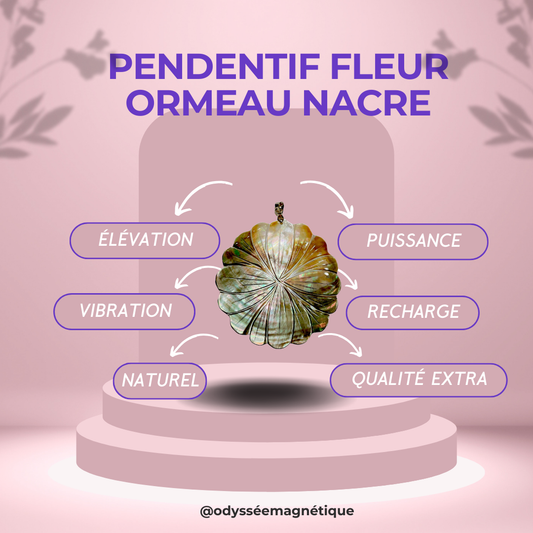 PENDENTIF FLEUR ORMEAU NACRE