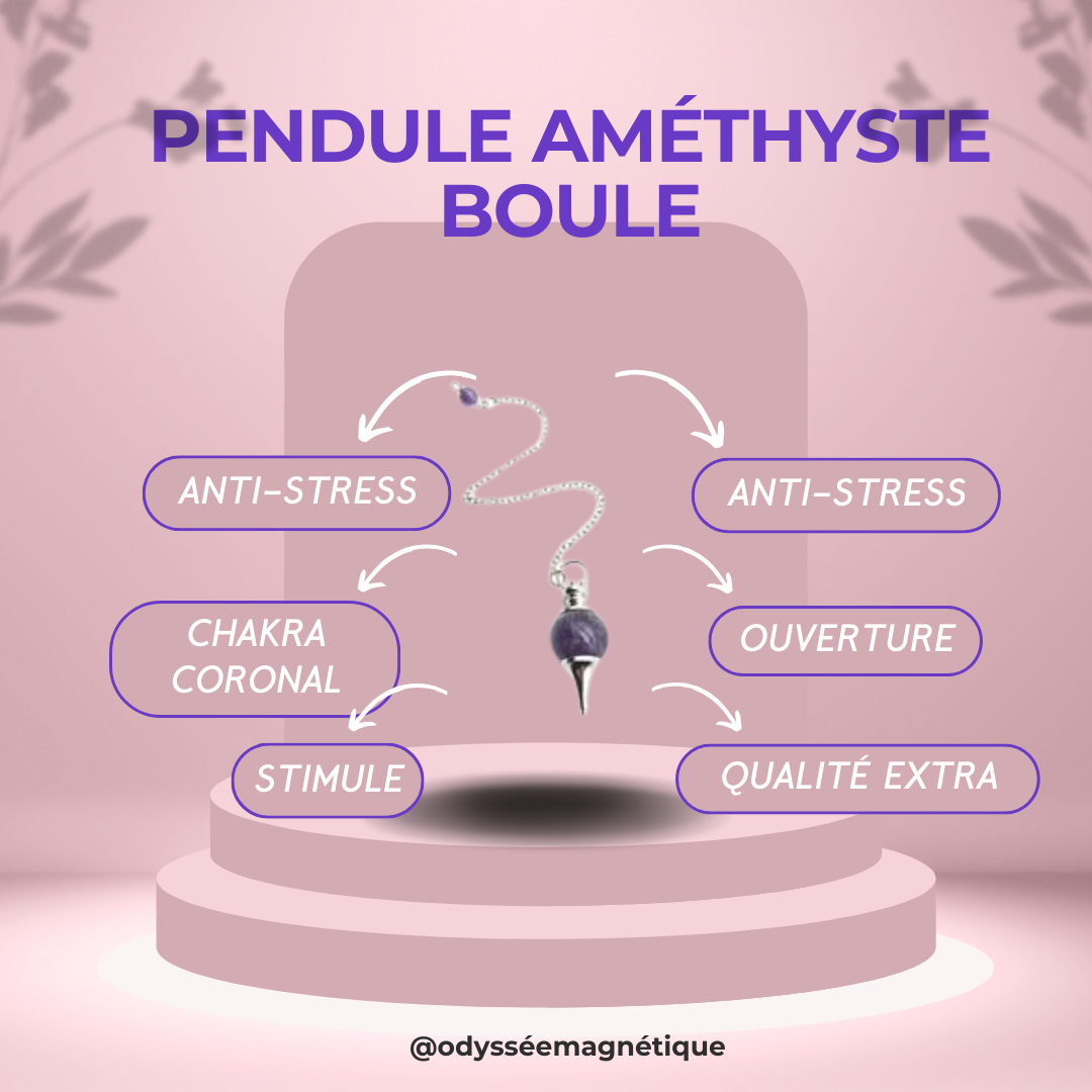 PENDULE AMÉTHYSTE FORME BOULE