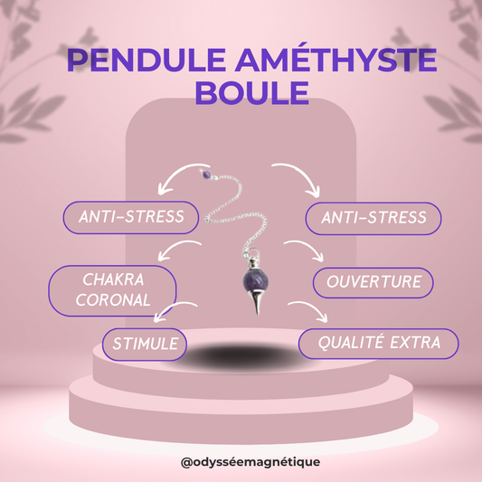 PENDULE AMÉTHYSTE FORME BOULE