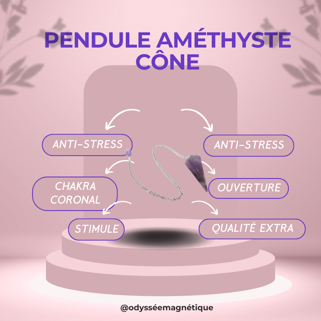 PENDULE AMÉTHYSTE FORME CÔNE