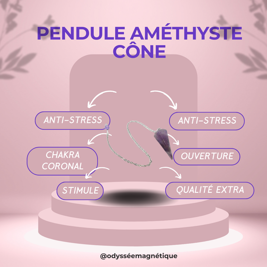 PENDULE AMÉTHYSTE FORME CÔNE