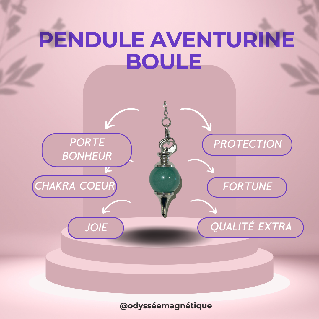 PENDULE AVENTURINE VERTE FORME BOULE