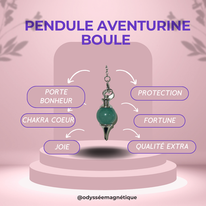 PENDULE AVENTURINE VERTE FORME BOULE