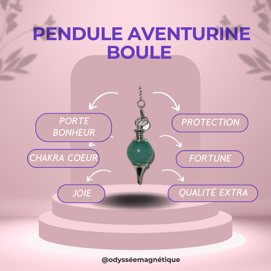 PENDULE AVENTURINE VERTE FORME BOULE