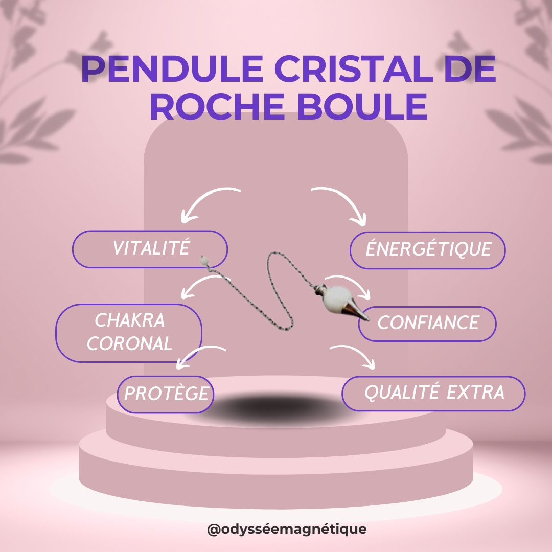 PENDULE CRISTAL DE ROCHE FORME BOULE
