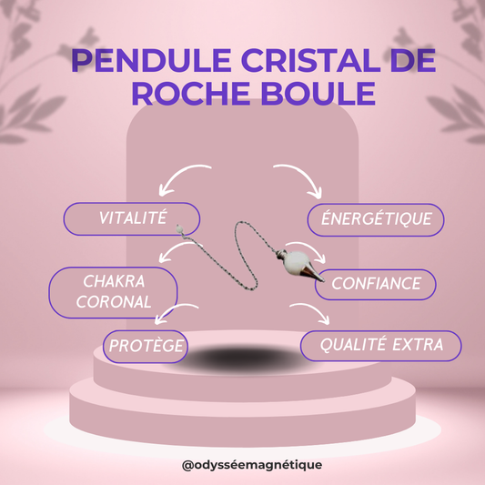 PENDULE CRISTAL DE ROCHE FORME BOULE
