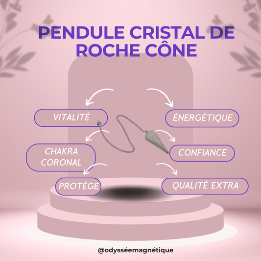 PENDULE CRISTAL DE ROCHE FORME CÔNE