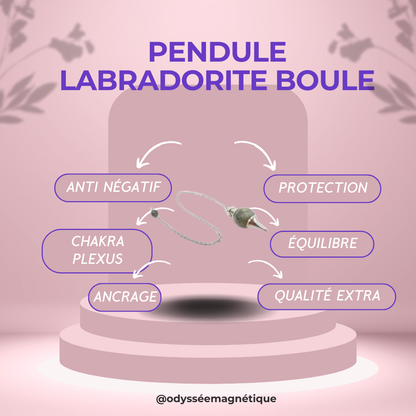 PENDULE LABRADORITE FORME BOULE