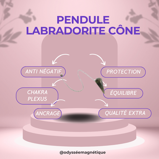 PENDULE LABRADORITE FORME CÔNE