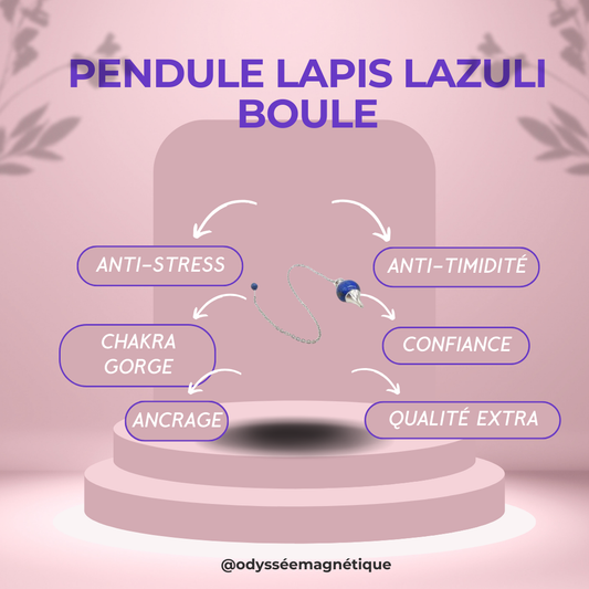 PENDULE LAPIS LAZULI FORME BOULE