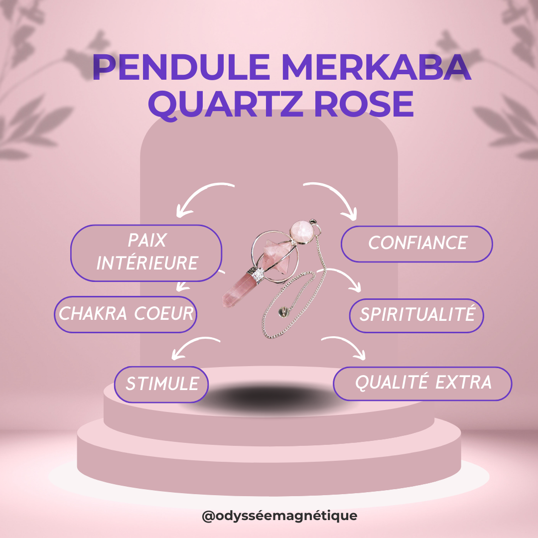 PENDULE MERKABA QUARTZ ROSE
