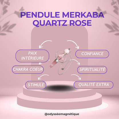 PENDULE MERKABA QUARTZ ROSE