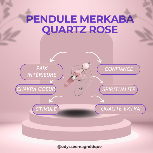 PENDULE MERKABA QUARTZ ROSE