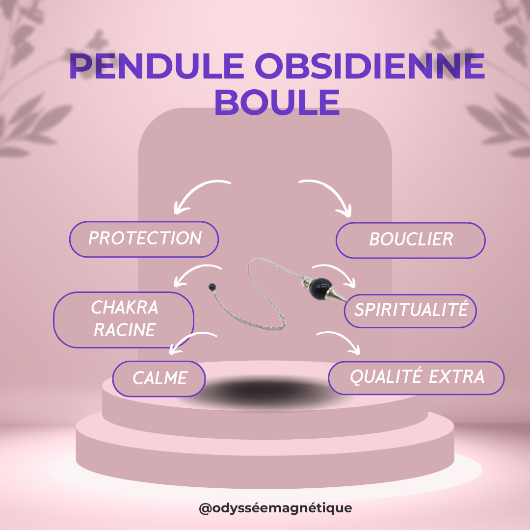 PENDULE OBSIDIENNE FORME BOULE