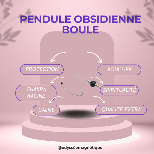 PENDULE OBSIDIENNE FORME BOULE