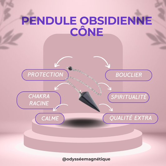 PENDULE OBSIDIENNE FORME CÔNE
