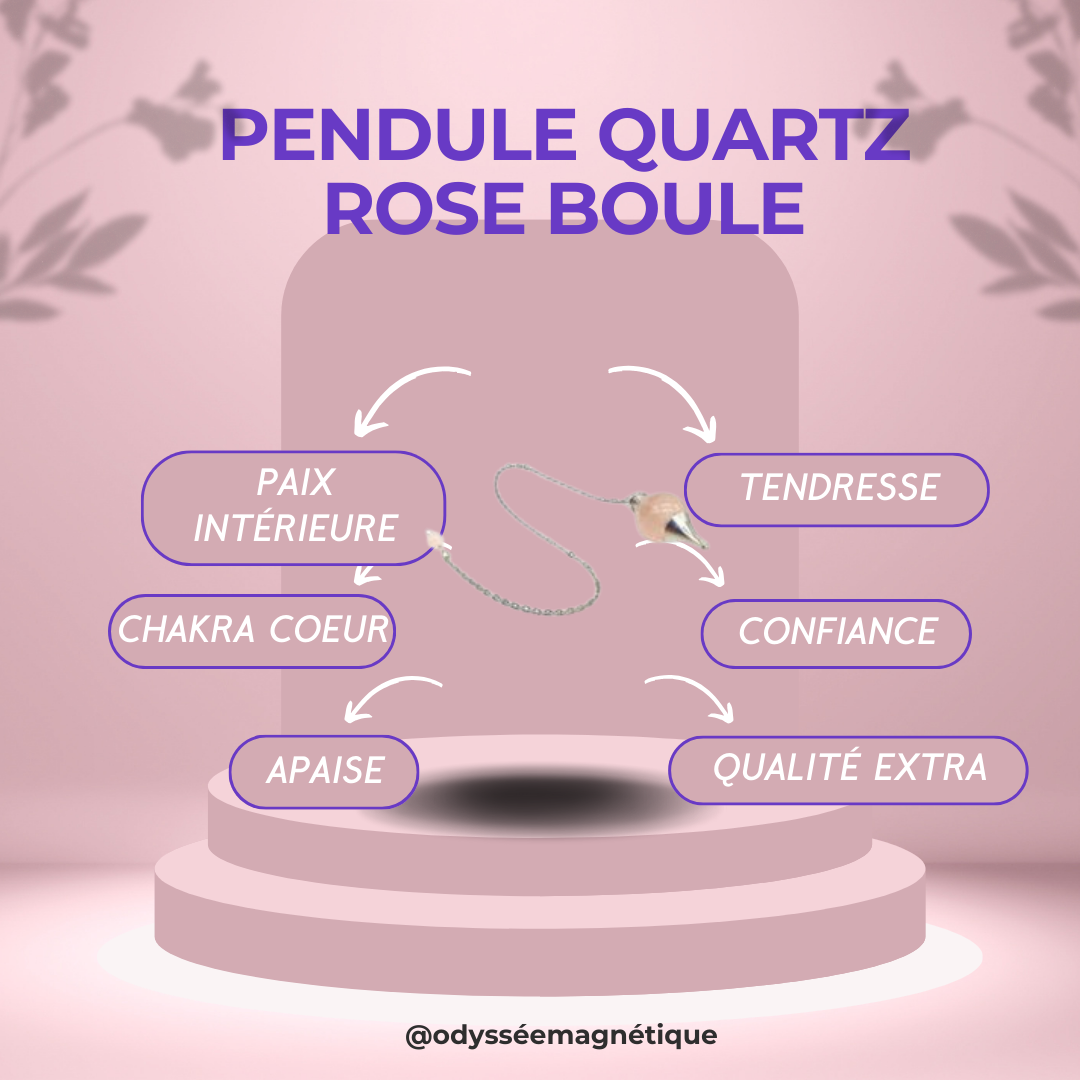 PENDULE QUARTZ ROSE FORME BOULE