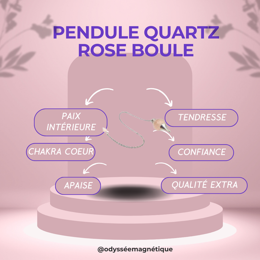 PENDULE QUARTZ ROSE FORME BOULE