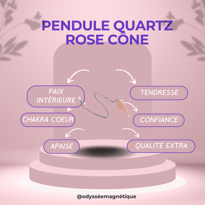 PENDULE QUARTZ ROSE FORME CÔNE