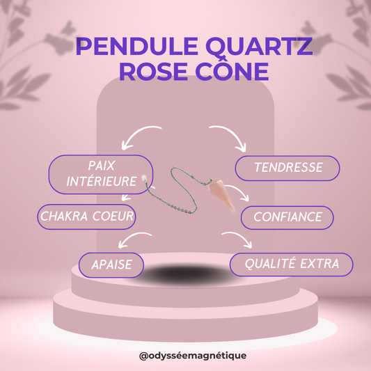 PENDULE QUARTZ ROSE FORME CÔNE