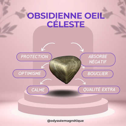 COEUR OBSIDIENNE DORÉE