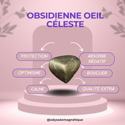 COEUR OBSIDIENNE DORÉE