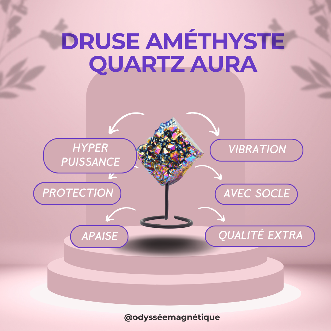 DRUSE AMÉTHYSTE QUARTZ AURA EXCEPTION