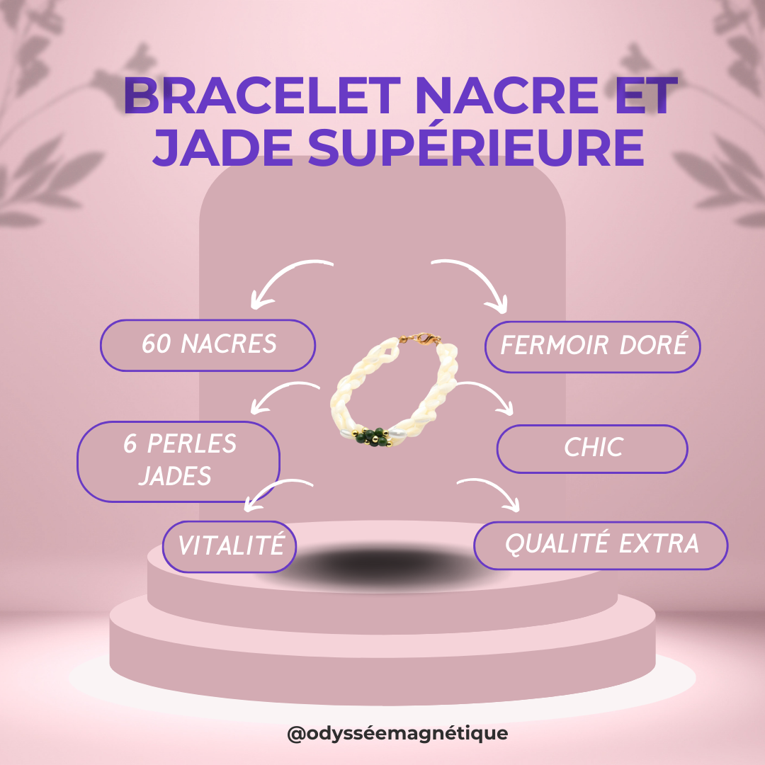 BRACELET NACRE ET JADE SUPÉRIEURE
