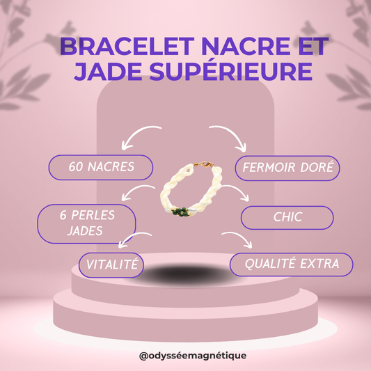 BRACELET NACRE ET JADE SUPÉRIEURE