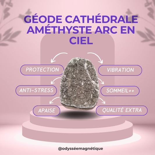 GÉODE AMÉTHYSTE ARC EN CIEL