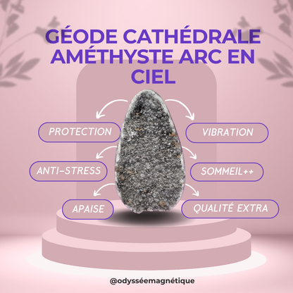GÉODE AMÉTHYSTE ARC EN CIEL