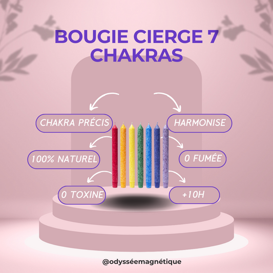 BOUGIE 7 CHAKRAS ET RITUELS CIERGE