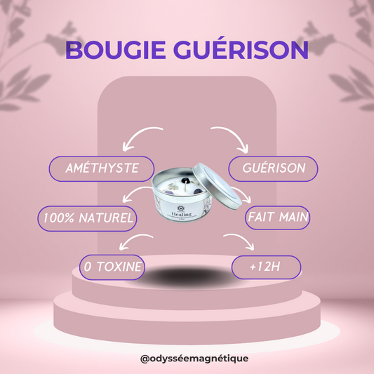 BOUGIE GUÉRISON PIERRE NATURELLE