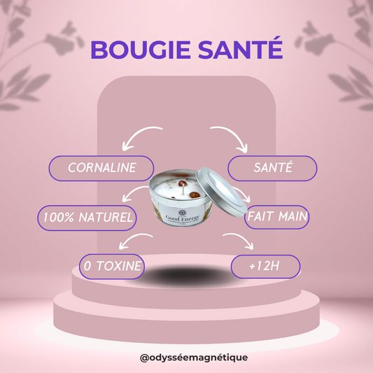 BOUGIE SANTÉ PIERRE NATURELLE