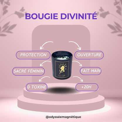 BOUGIE DIVINITÉ FÉMININE PIERRE NATURELLE