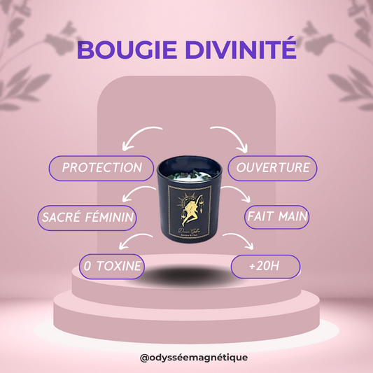 BOUGIE DIVINITÉ FÉMININE PIERRE NATURELLE