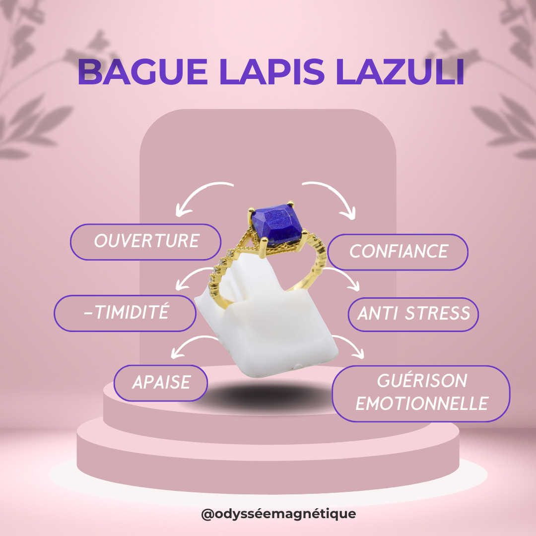 BAGUE CARRÉE LAPIS LAZULI SUPÉRIEUR