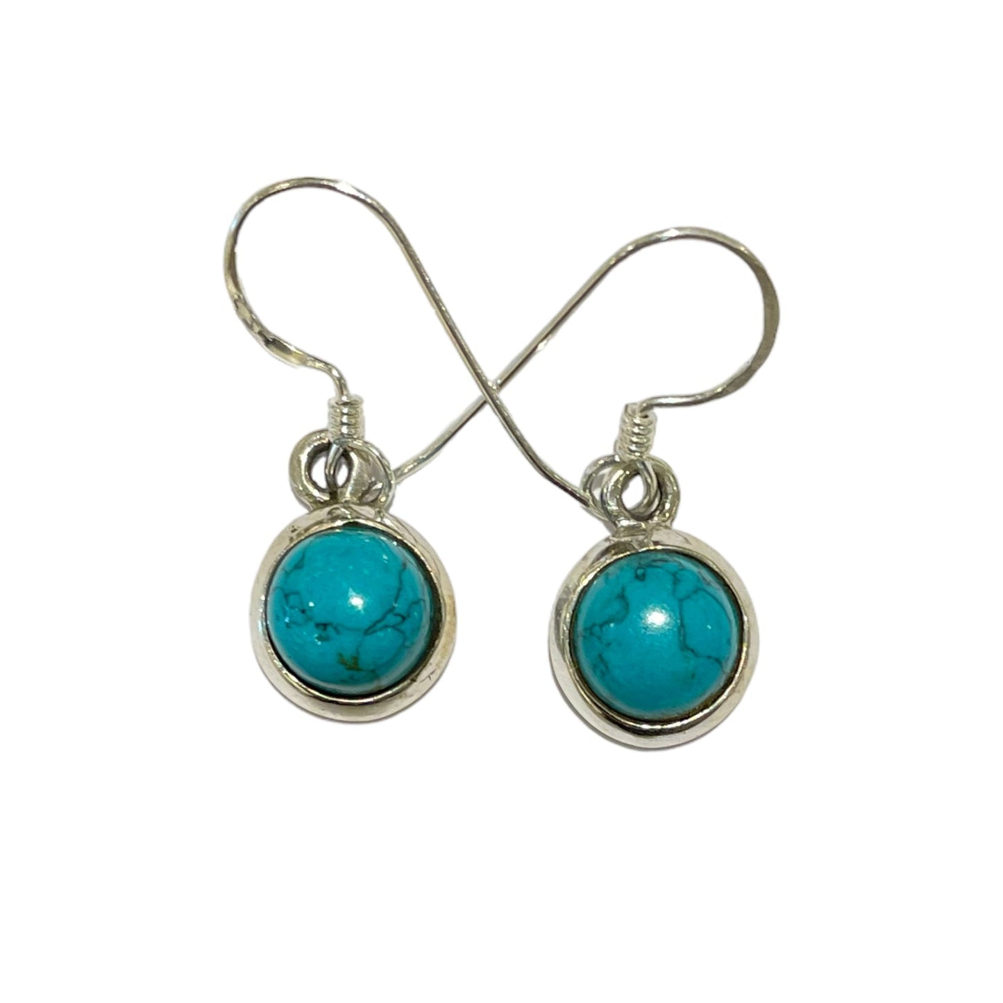 BOUCLE D'OREILLE ARGENT & TURQUOISE NATURELLE