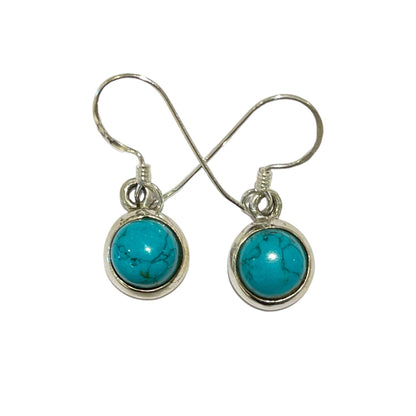BOUCLE D'OREILLE ARGENT & TURQUOISE NATURELLE
